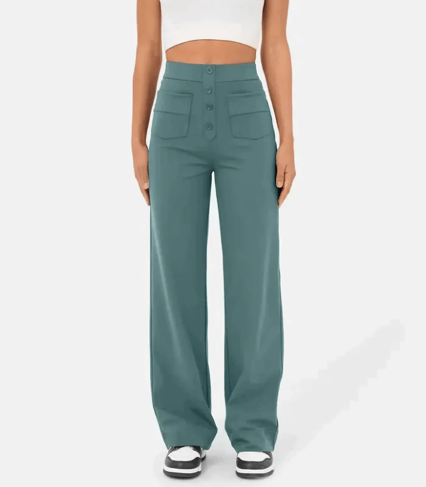Benita | High Waist Button Down Pants