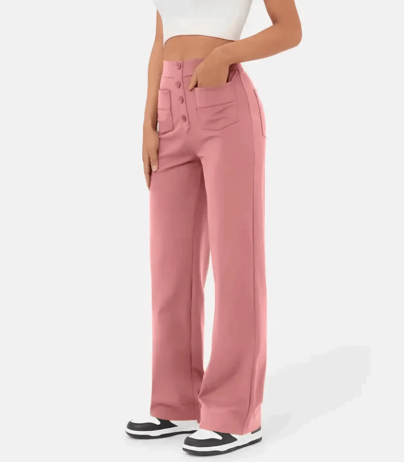 Benita | High Waist Button Down Pants