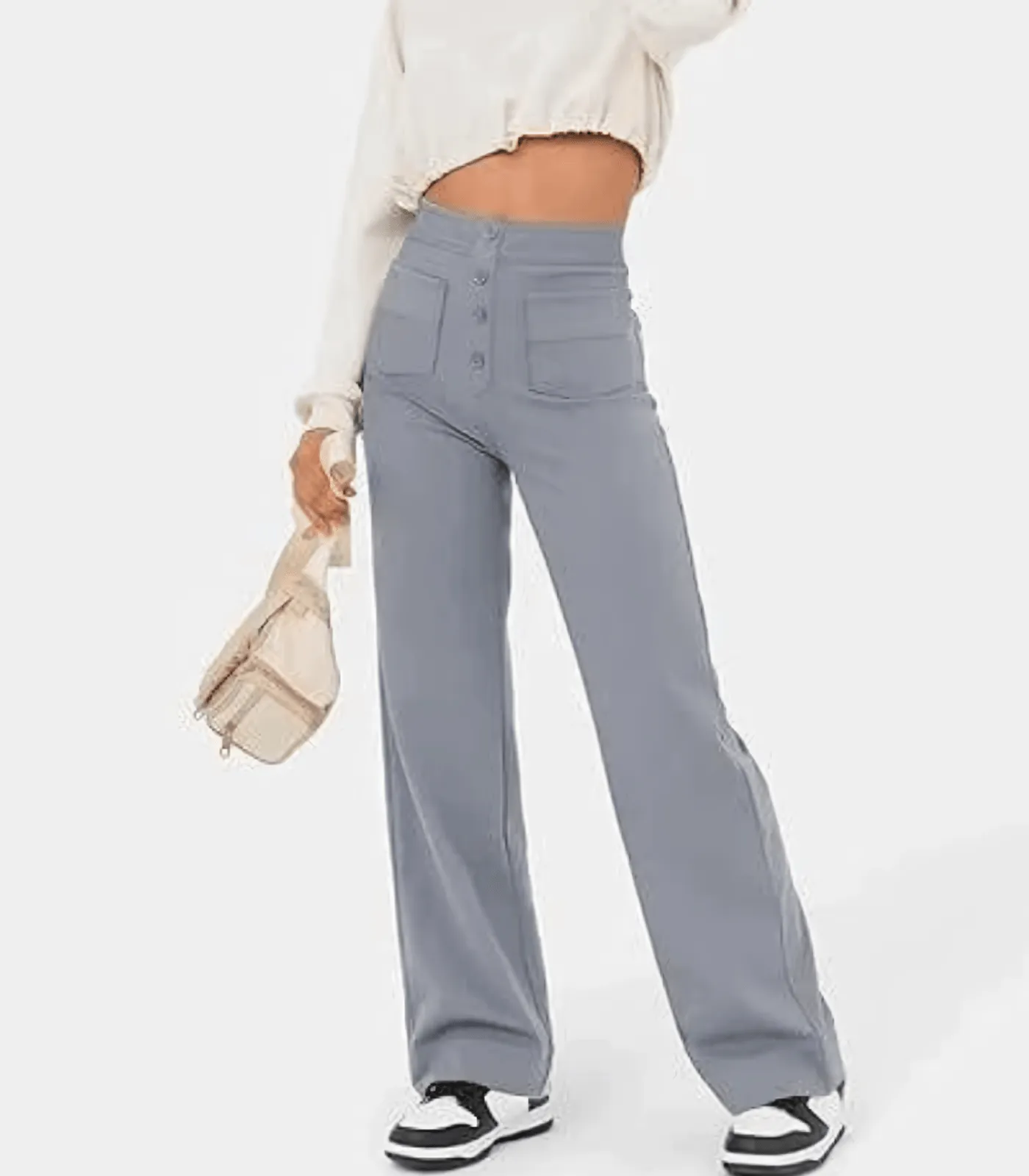 Benita | High Waist Button Down Pants