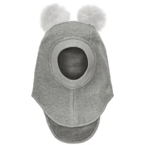 BIG BEAR Balaclava Wool Alpaca Pompoms Medium Grey Melange