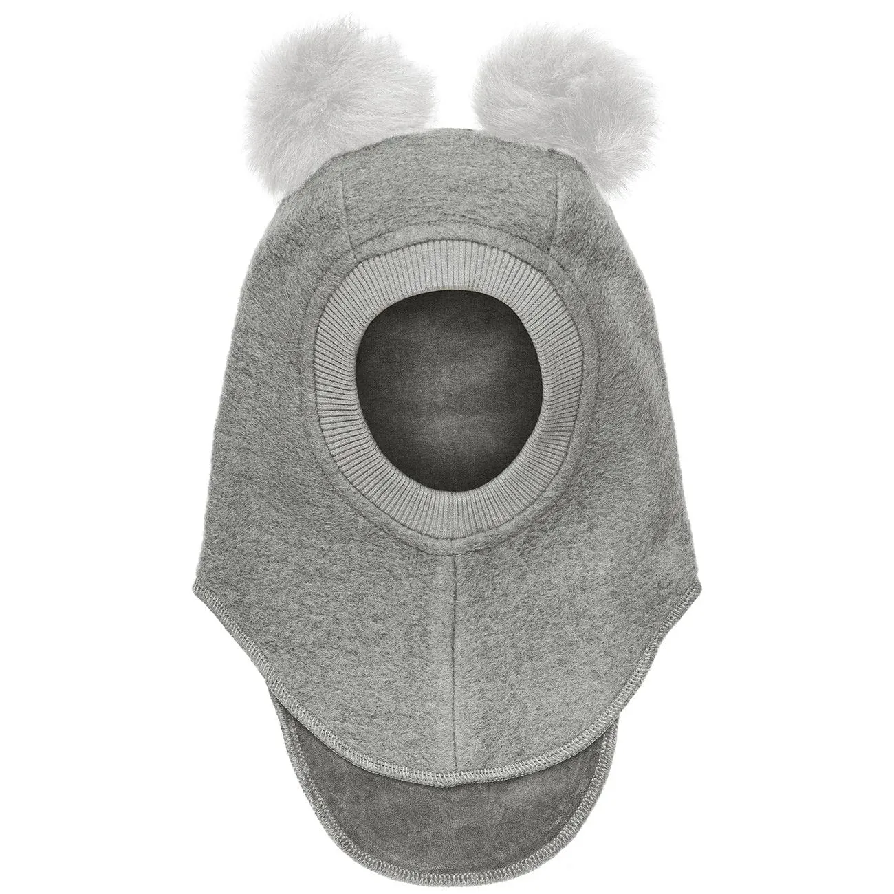 BIG BEAR Balaclava Wool Alpaca Pompoms Medium Grey Melange