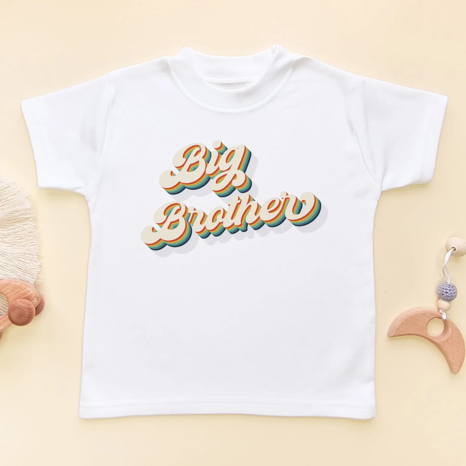 Big Brother Rainbow Retro Style Toddler & Kids T Shirt