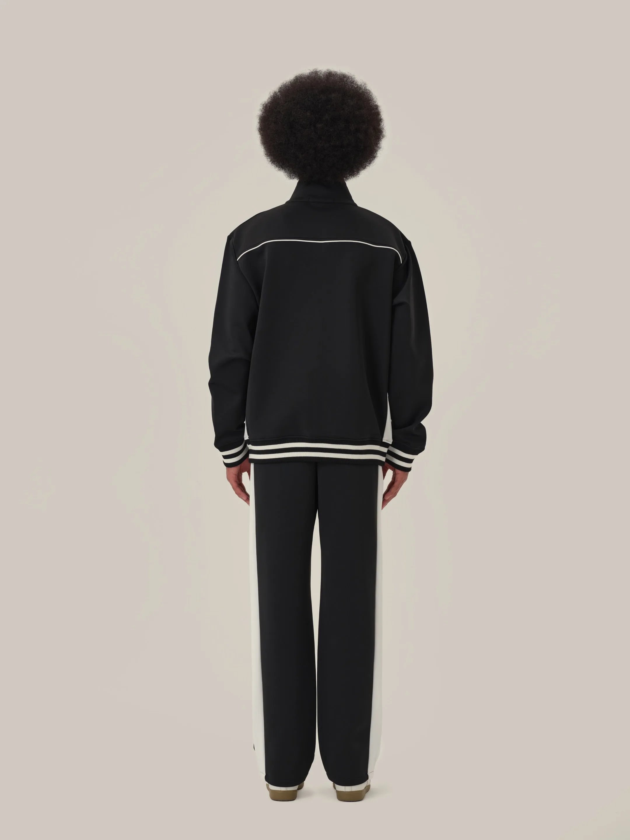 Black & White Retro Patchwork School Uniform Sweatpants