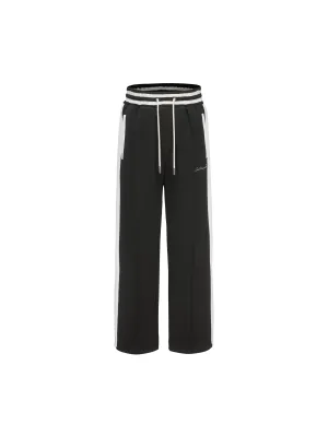Black & White Retro Patchwork School Uniform Sweatpants
