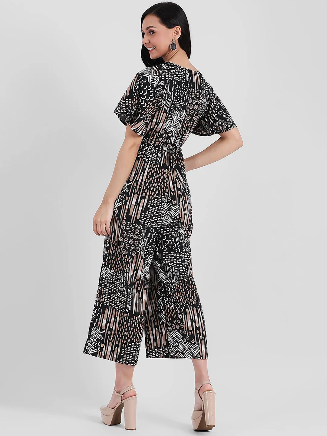 Black Printed Basic Jumpsuit