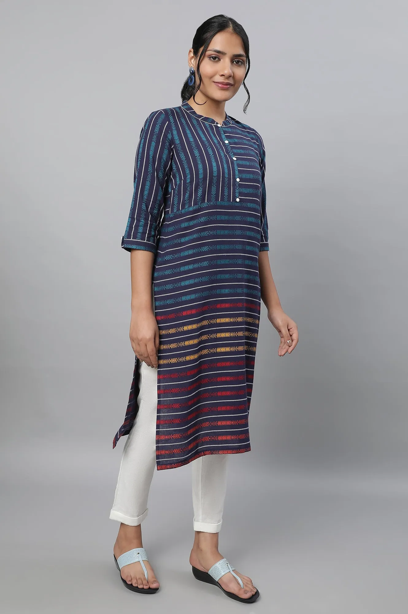 Blue Ethnic kurta & Trousers Set