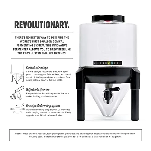 BrewDemon Craft Beer Brewing Kit with Bottles - Conical Fermenter Eliminates Sediment and Makes Great Tasting Home Made Beer