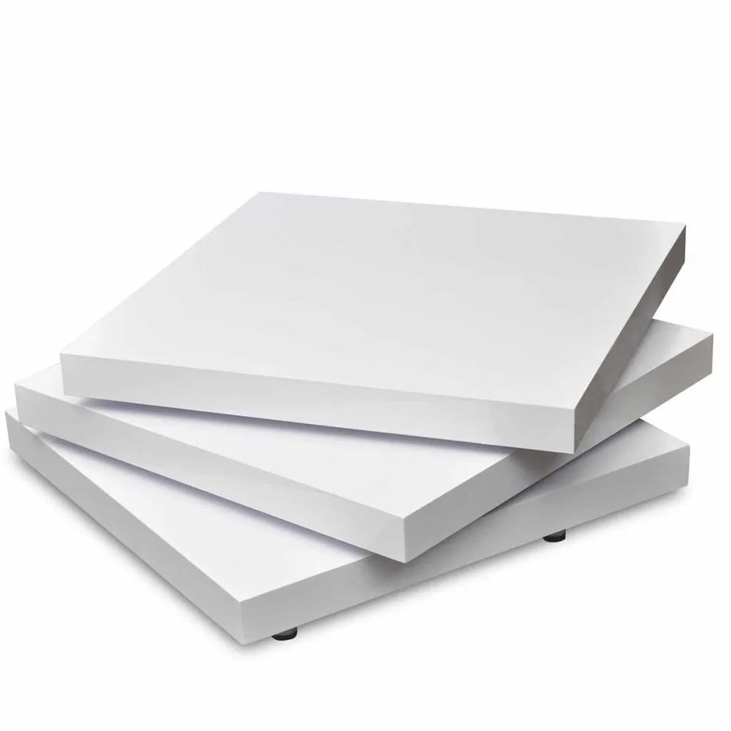 Busumo Flower Coffee Table 3 Layers White High Gloss