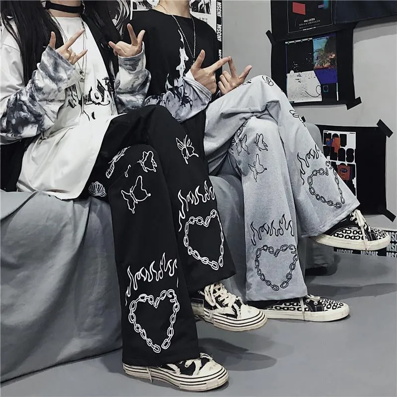Butterfly Printed Hip Hop Long Pants