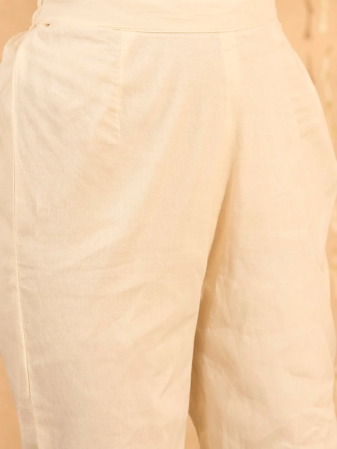 Buy Cream Comfort Fit Cotton Suit Set for Women Online - Zola