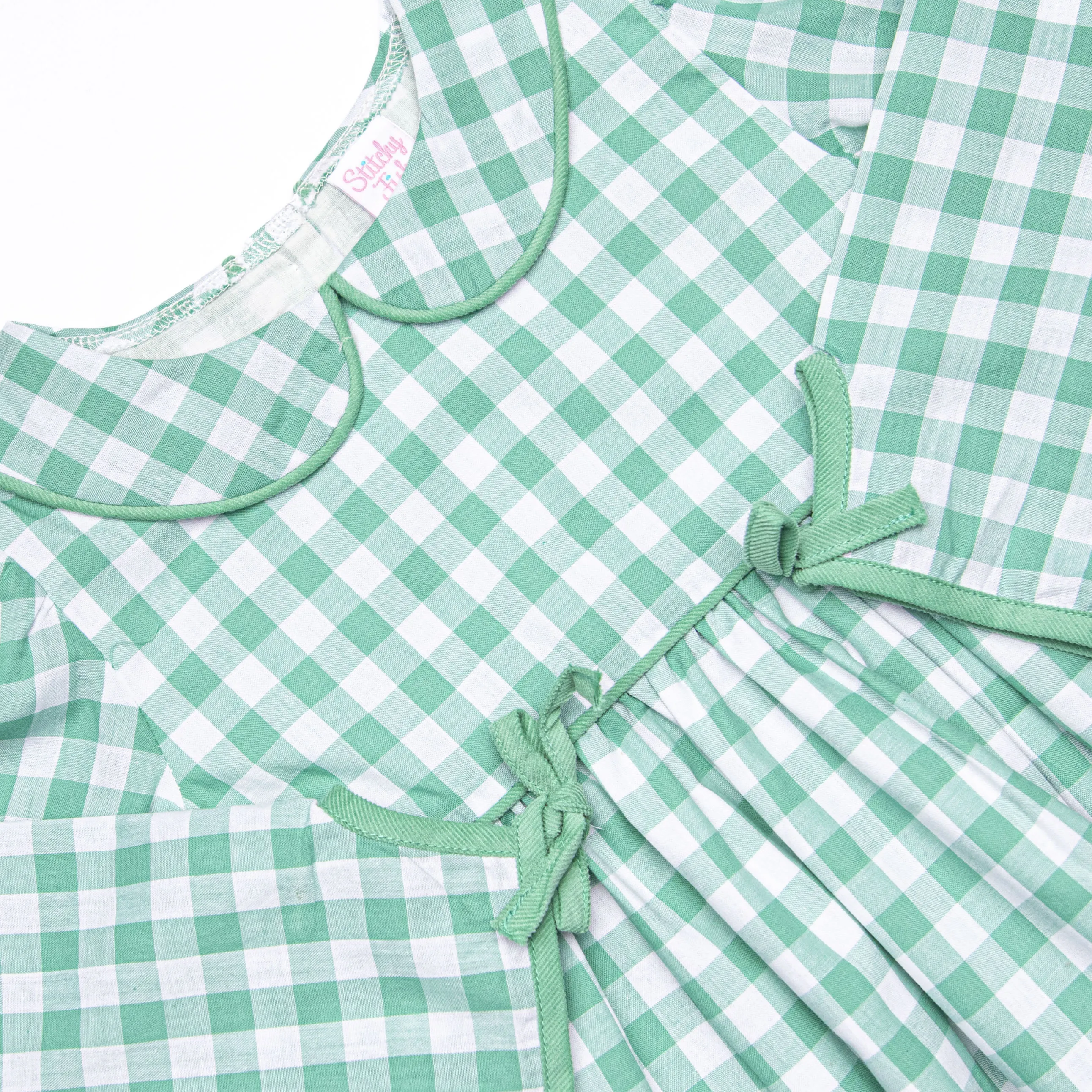 Campbell Long Sleeve Dress, Green Check