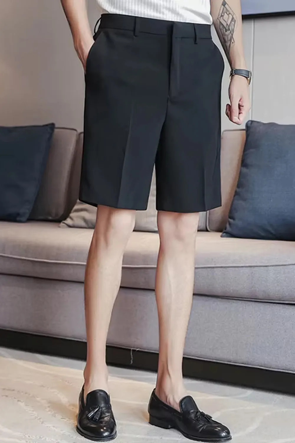 Casual Basic Office Men Shorts Pants