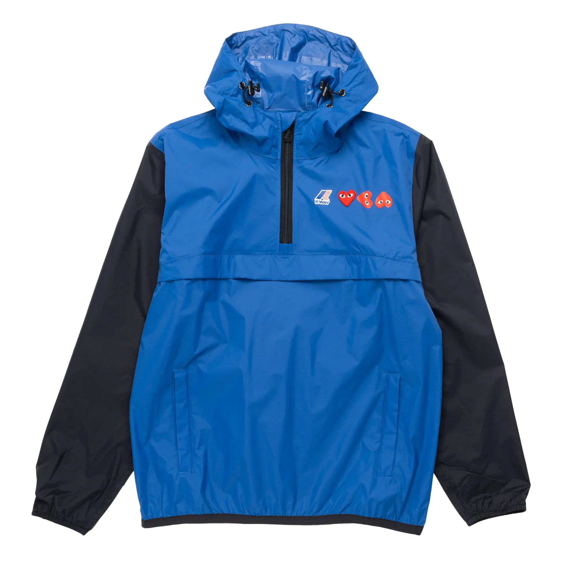 CDG PLAY X K-WAY Half Zip Hoodie AZ-J506-051-2 Blue