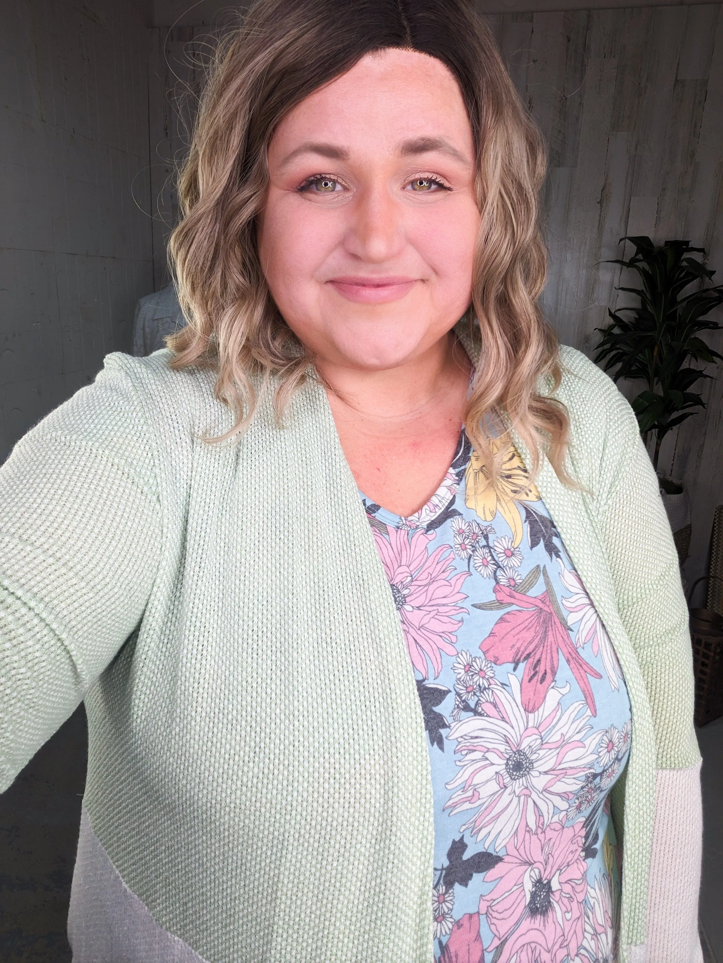Channing Spring Weight Duster Cardi in Sage Neutrals
