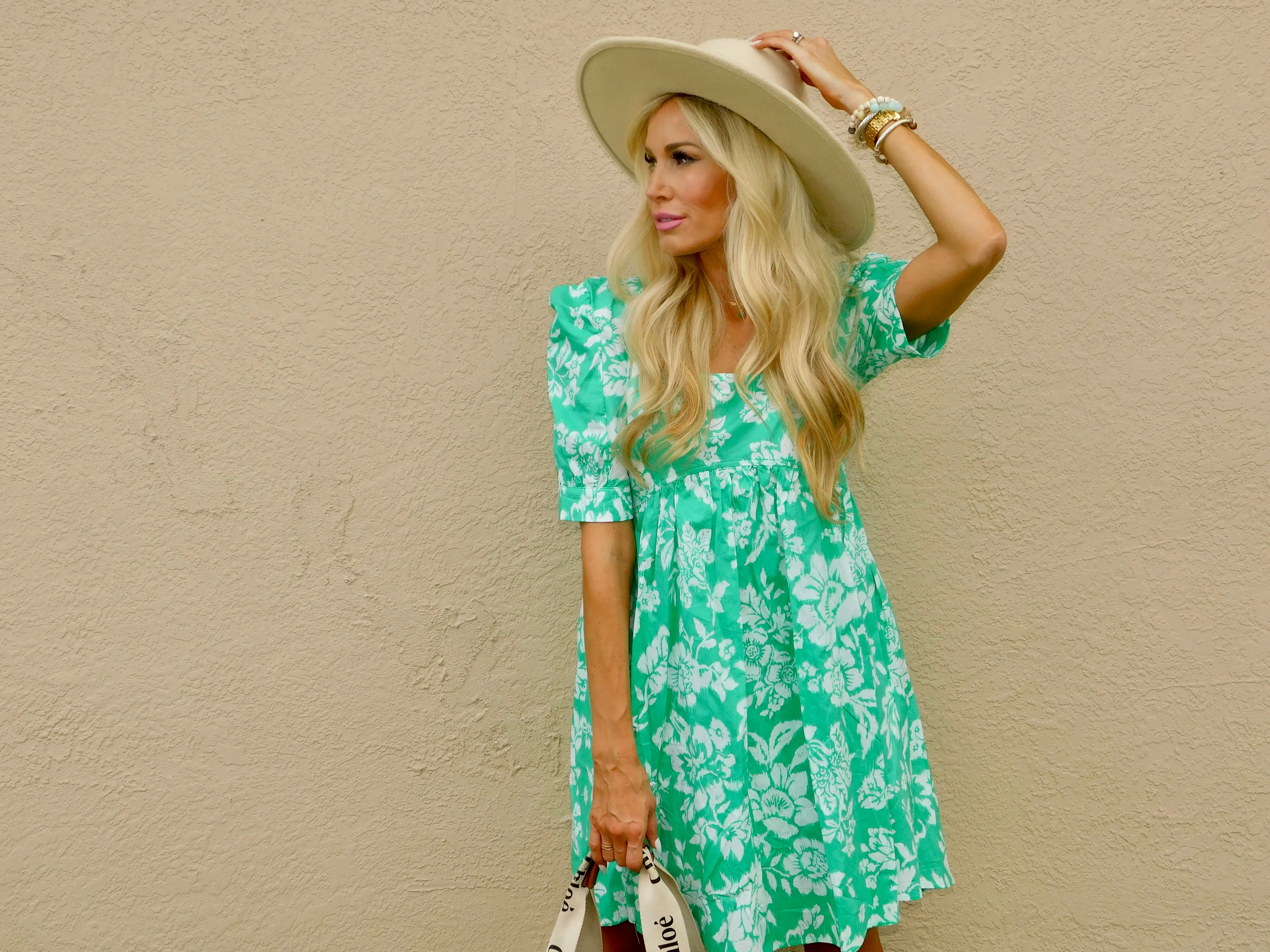 Charlotte Square Neck Floral Print Dress
