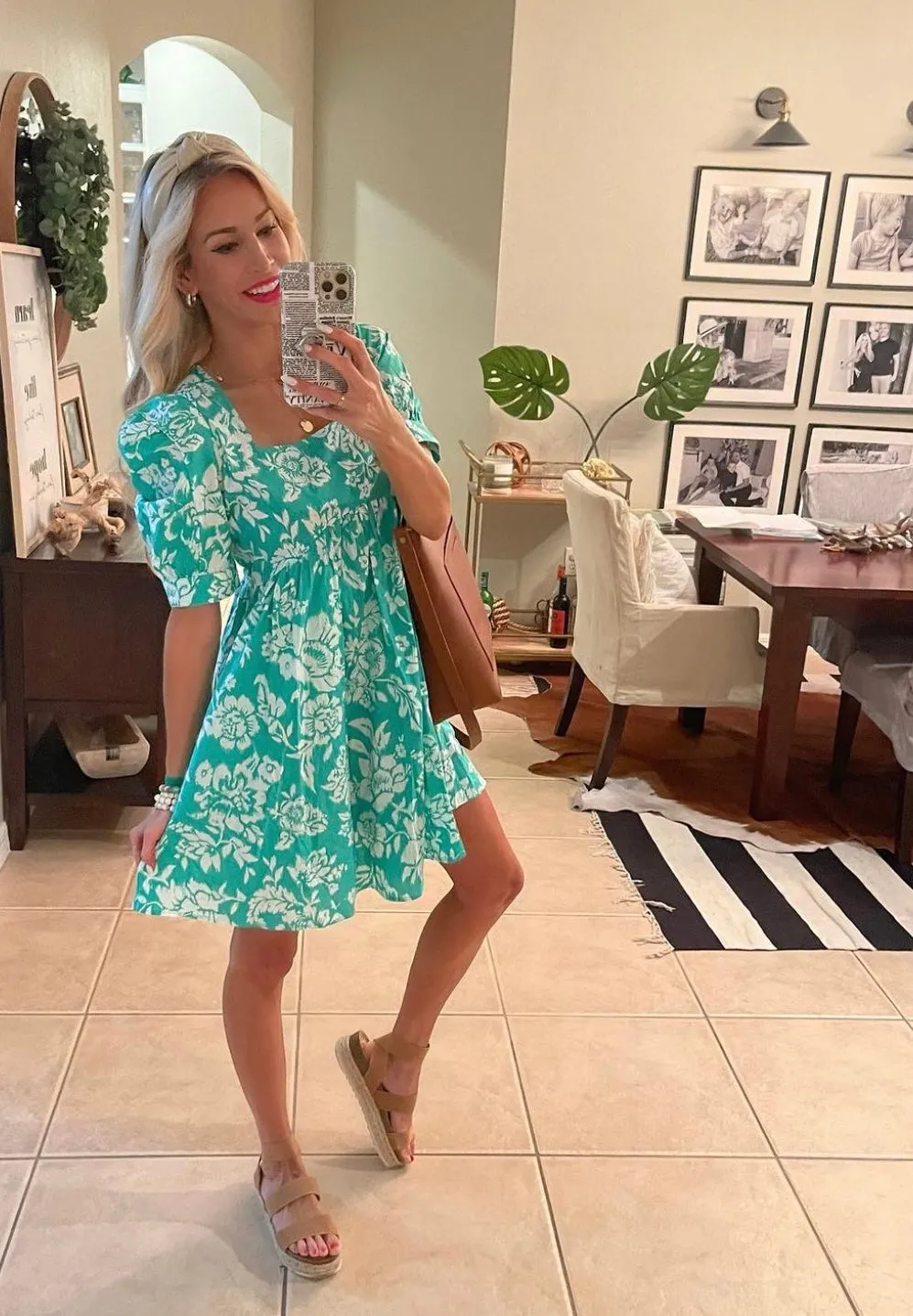 Charlotte Square Neck Floral Print Dress