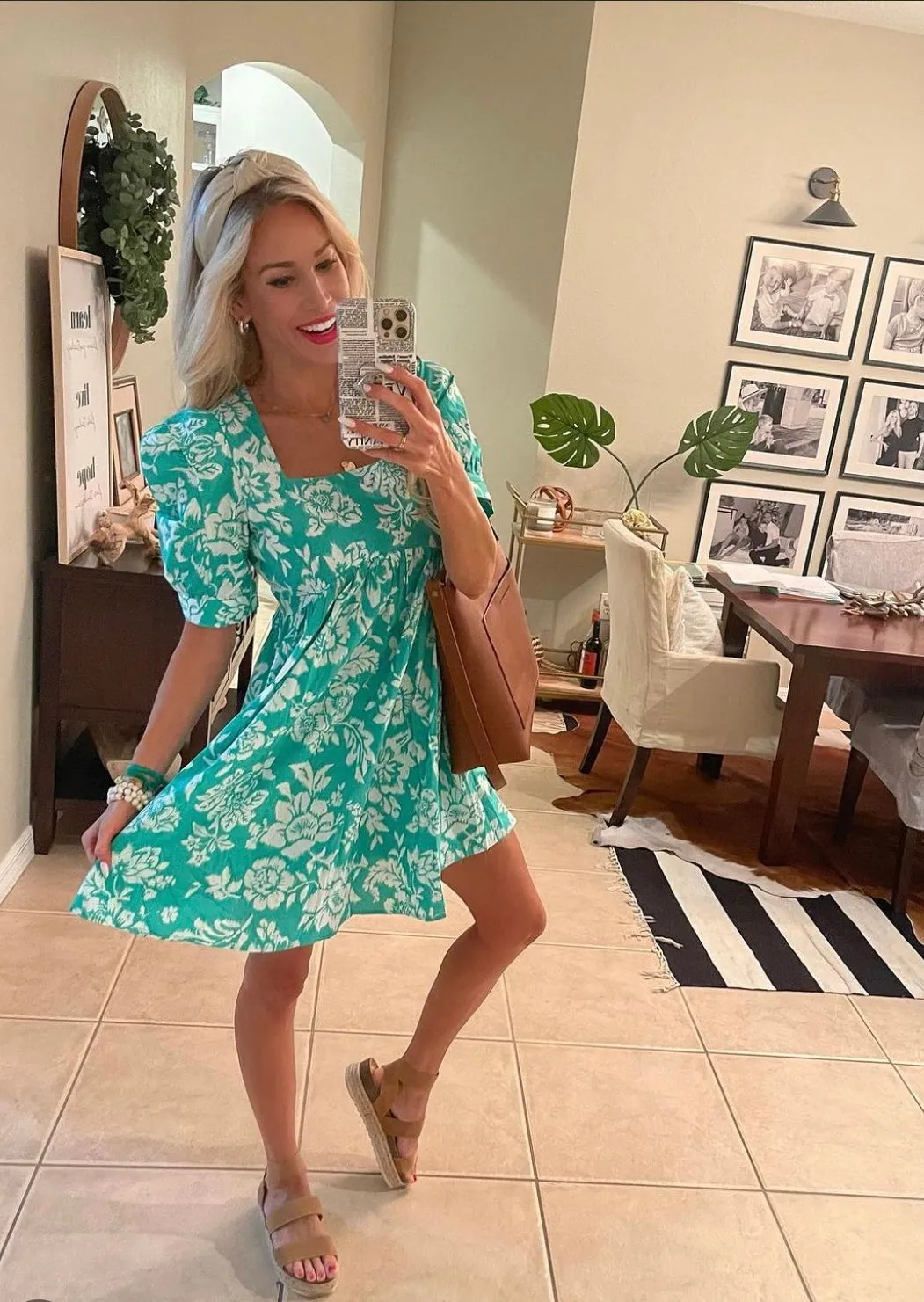 Charlotte Square Neck Floral Print Dress