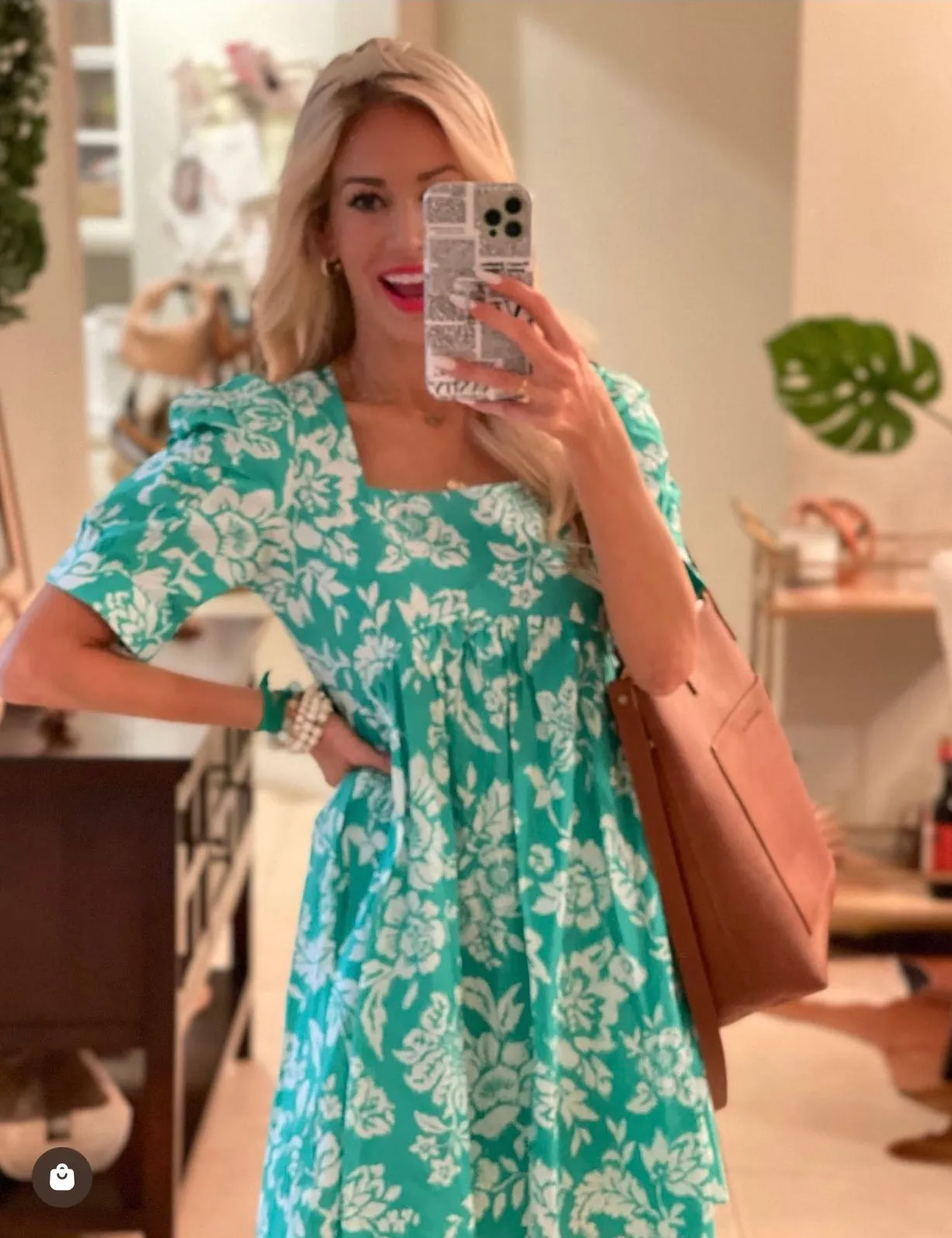 Charlotte Square Neck Floral Print Dress