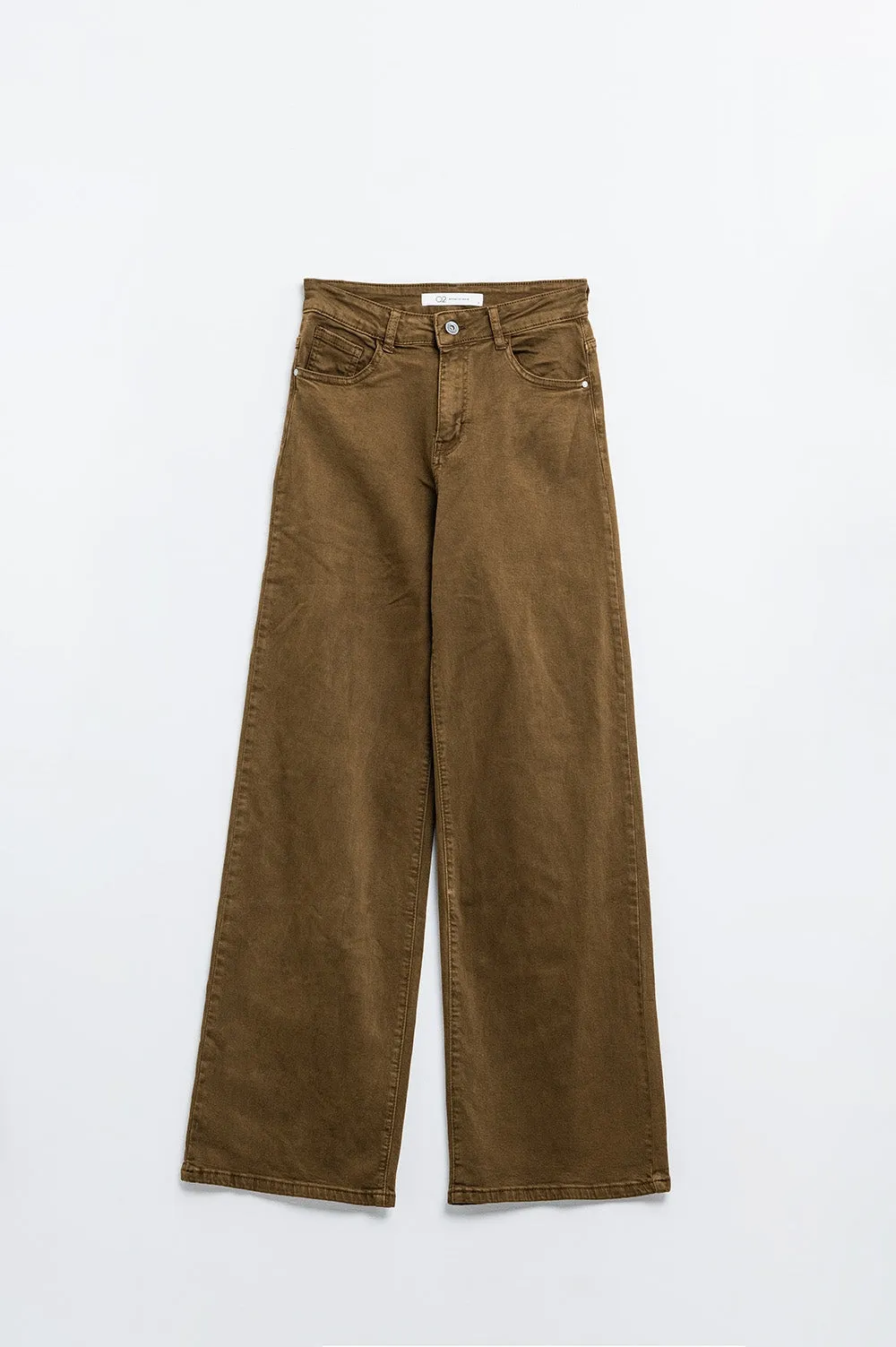 Chocolate brown wide leg high rise Pants
