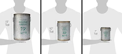 Christmas Galvanized Greenery Buckets (Case of 4 Sets)