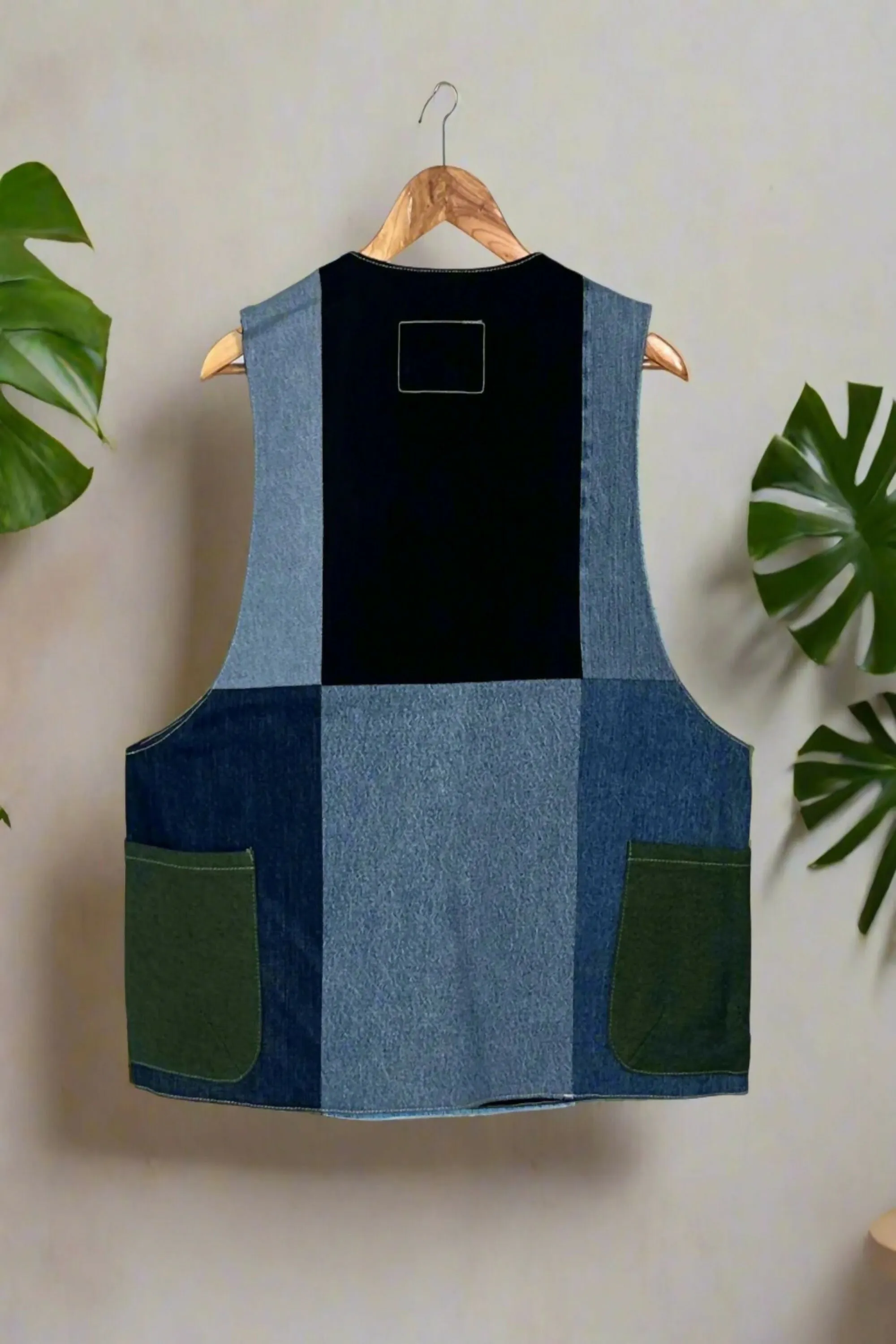 Chunky Denim Gilet Jacket