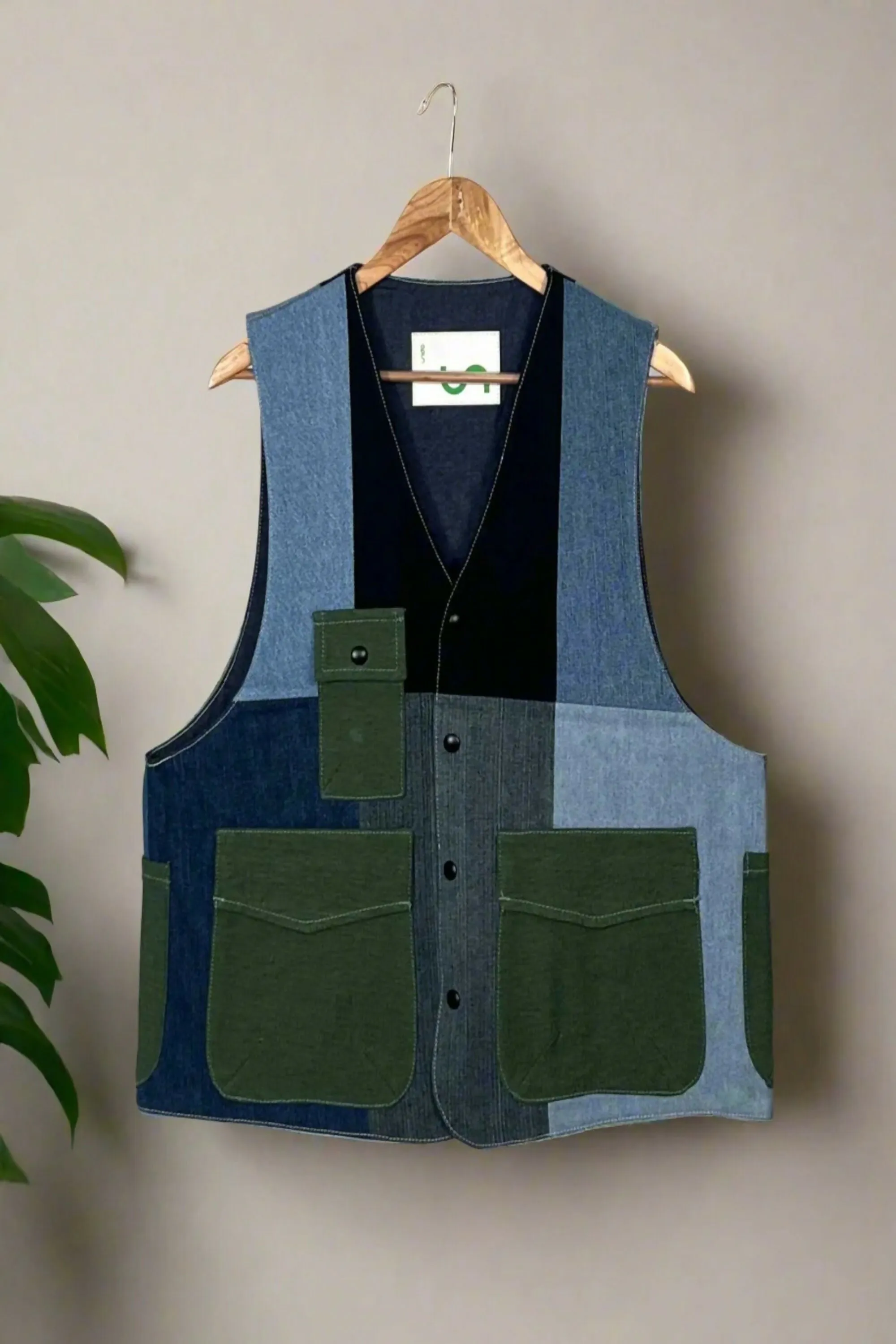 Chunky Denim Gilet Jacket