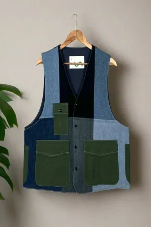 Chunky Denim Gilet Jacket