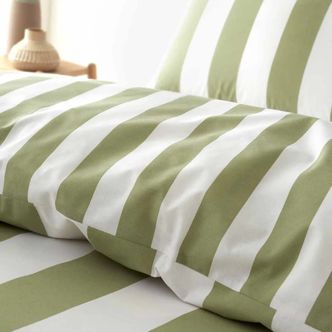 CL Cove Stripe Green Duvet Set