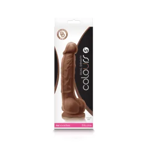 Colours - Dual Density - 5&quot; Dildo - Brown