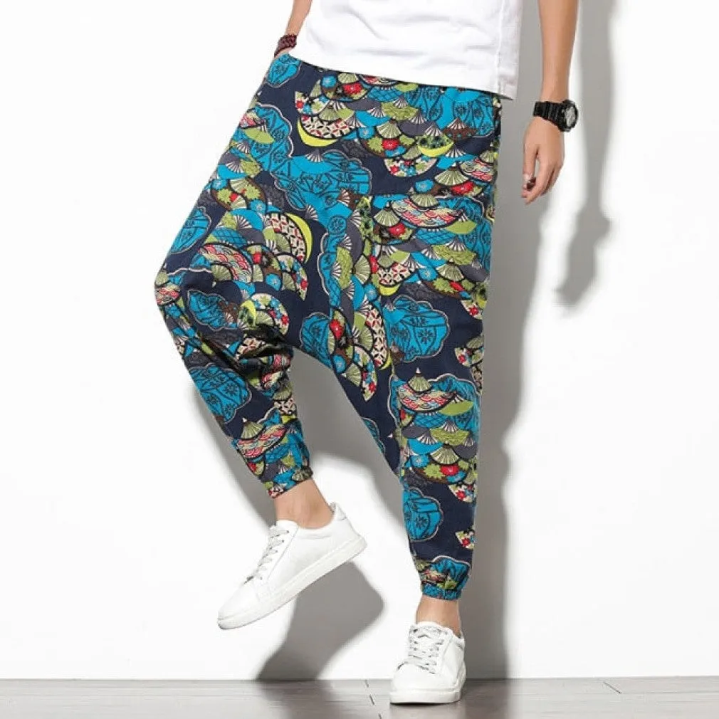 ContiNent 33 Cotton Harem Pants Men Solid Elastic Waist Streetwear Joggers 2020 New Baggy Drop-crotch Pants Casual Trousers Men