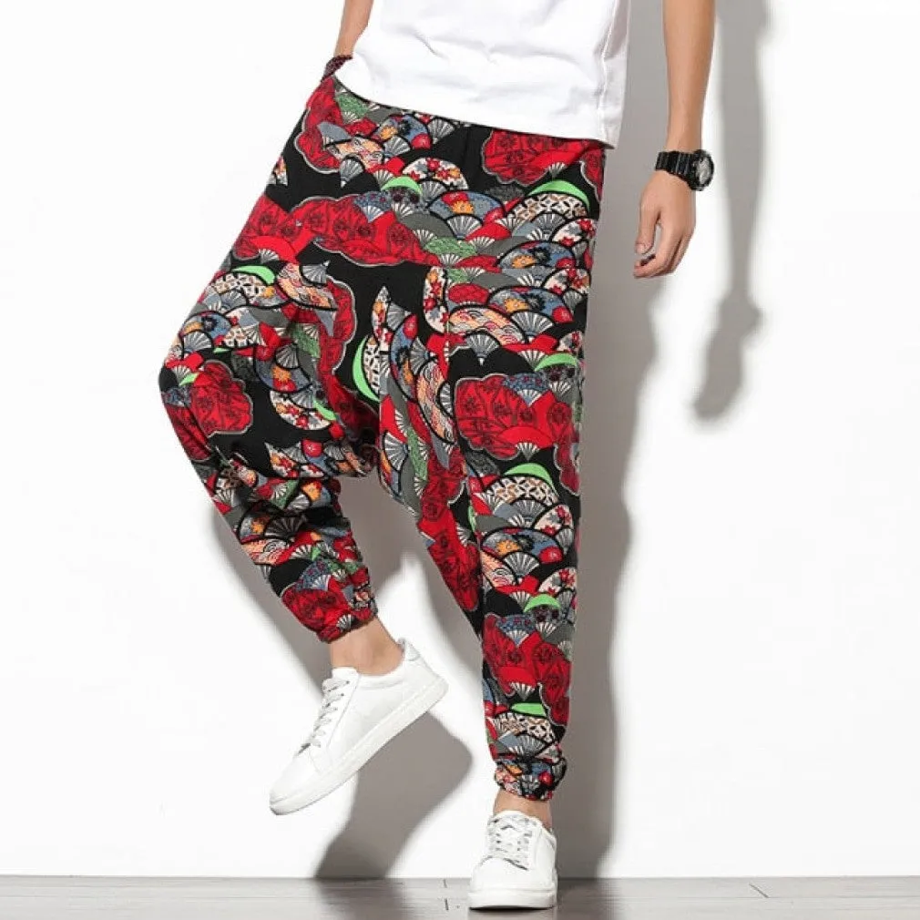 ContiNent 33 Cotton Harem Pants Men Solid Elastic Waist Streetwear Joggers 2020 New Baggy Drop-crotch Pants Casual Trousers Men