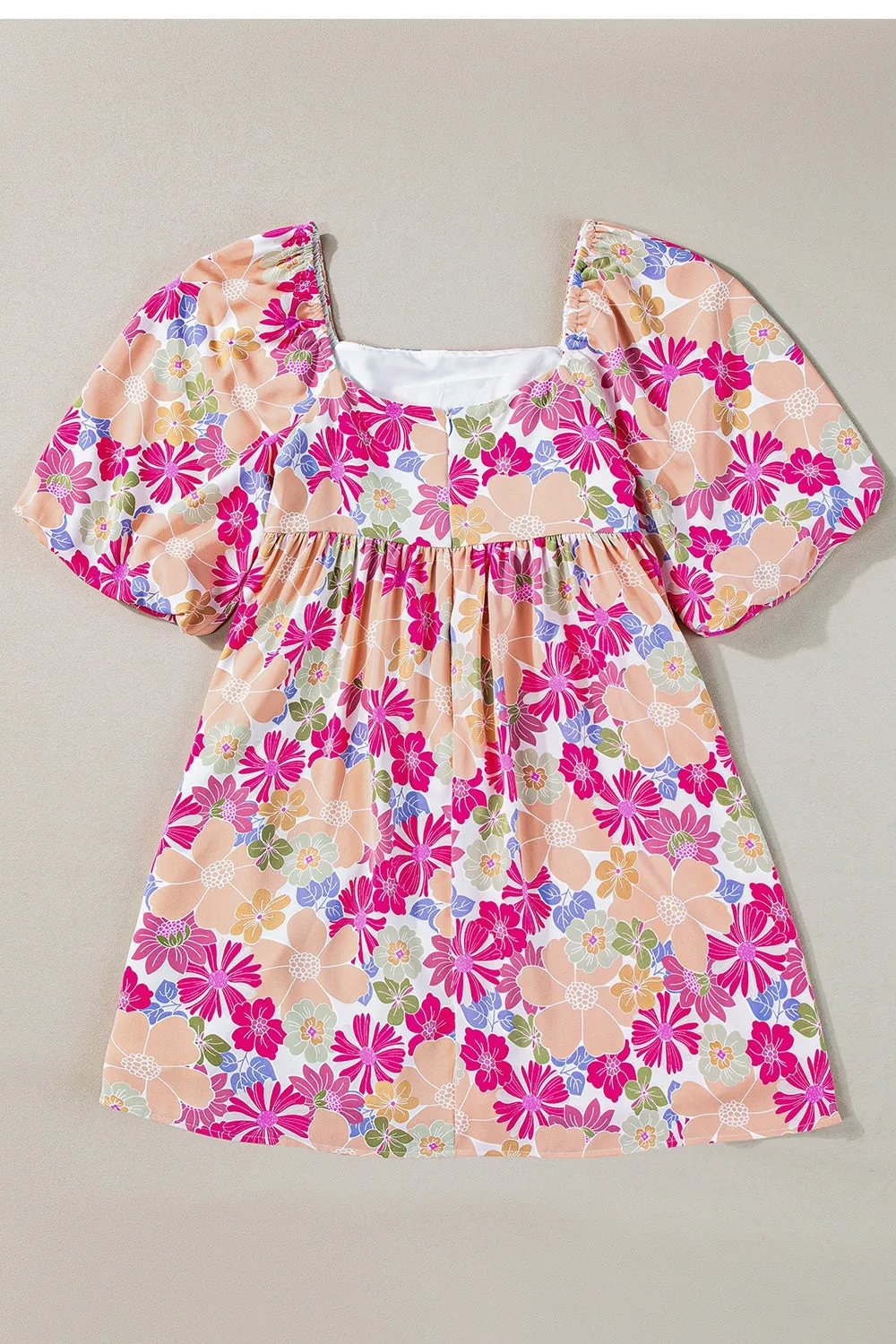 Cornelia Printed Square Neck Half Sleeve Mini Dress