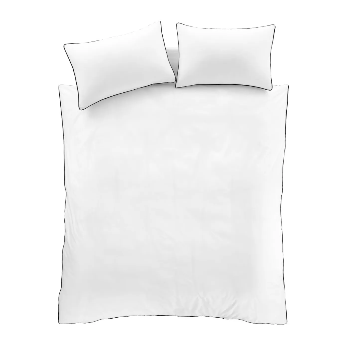 Cotton Piped White Duvet Set