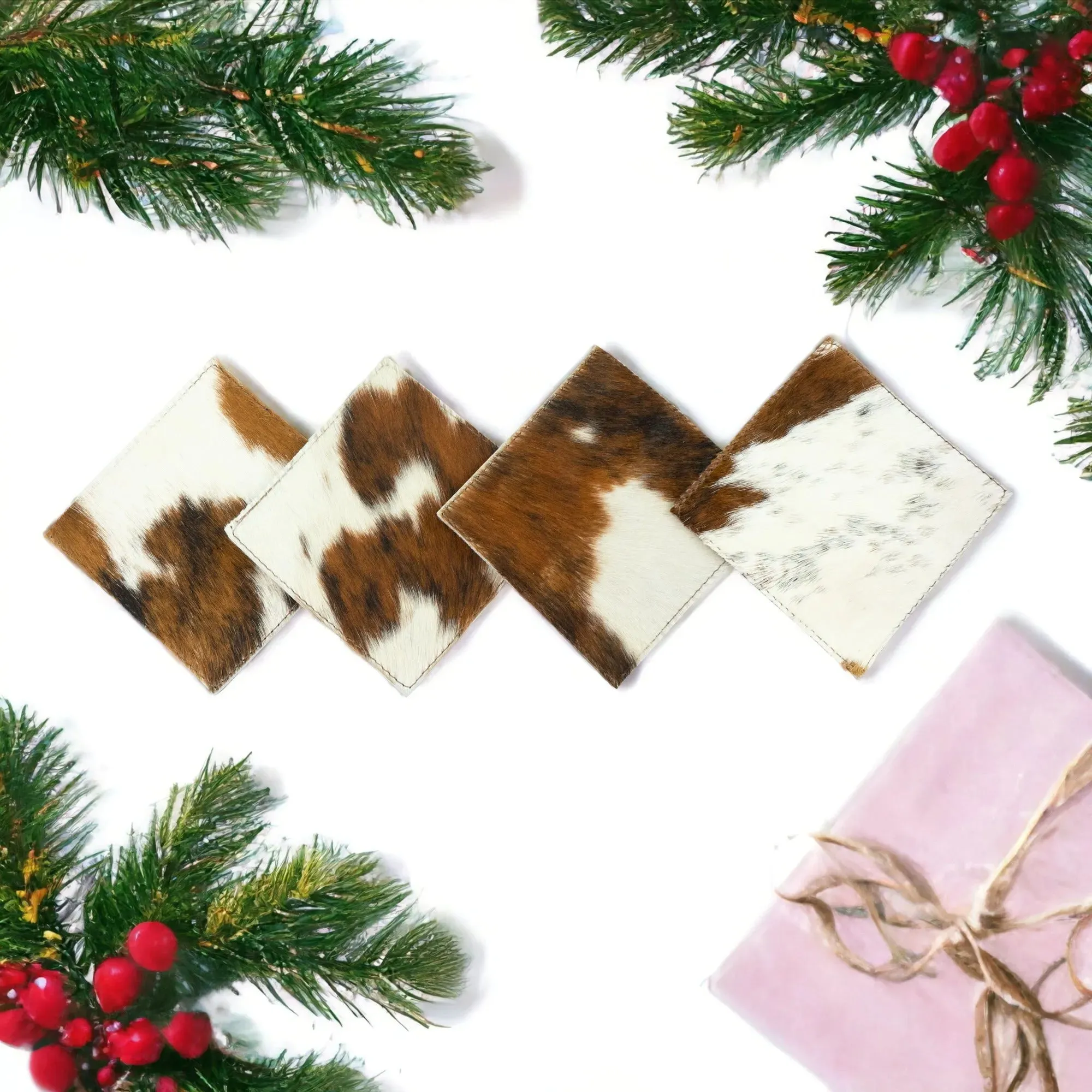 Cowhide Coaster Sets