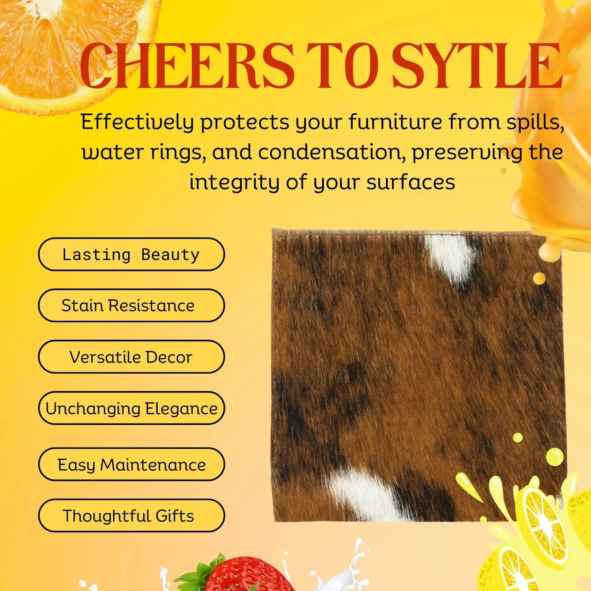 Cowhide Coaster Sets