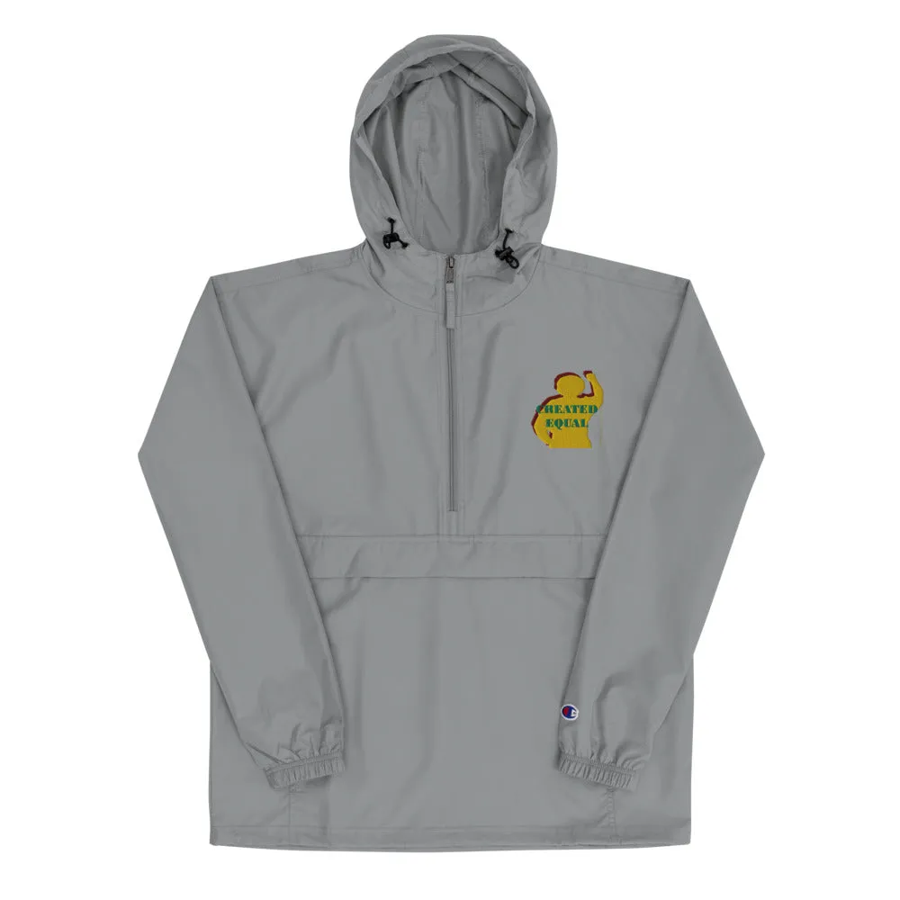 Created Equal Embroidered Champion Packable Jacket
