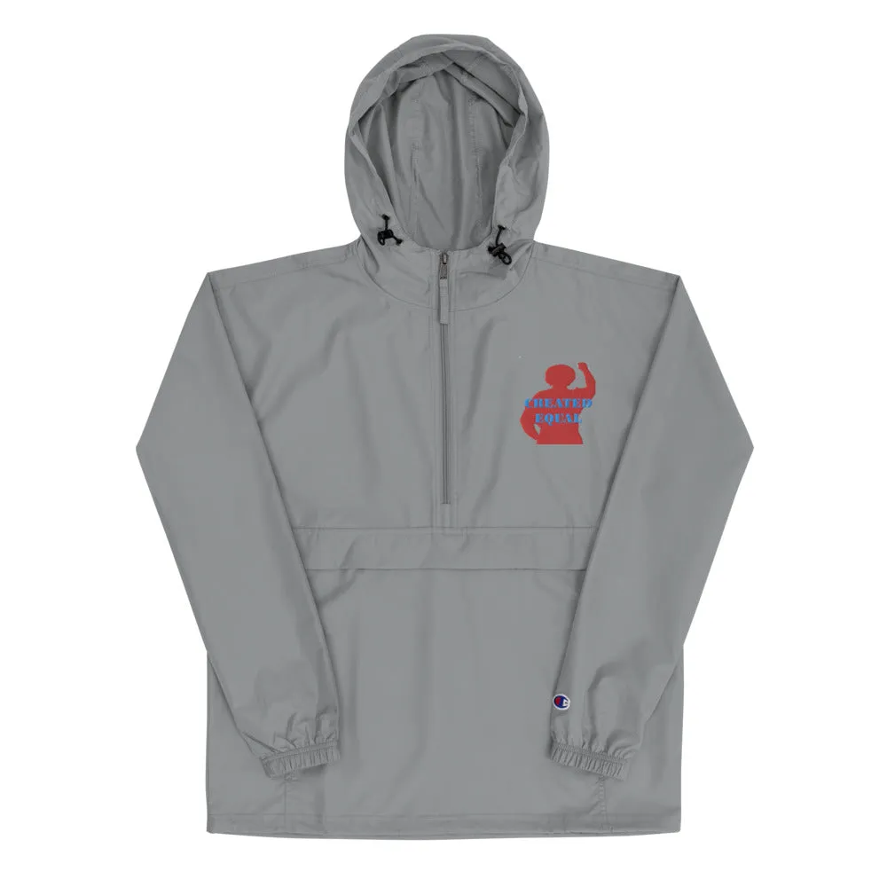 Created Equal Embroidered Champion Packable Jacket
