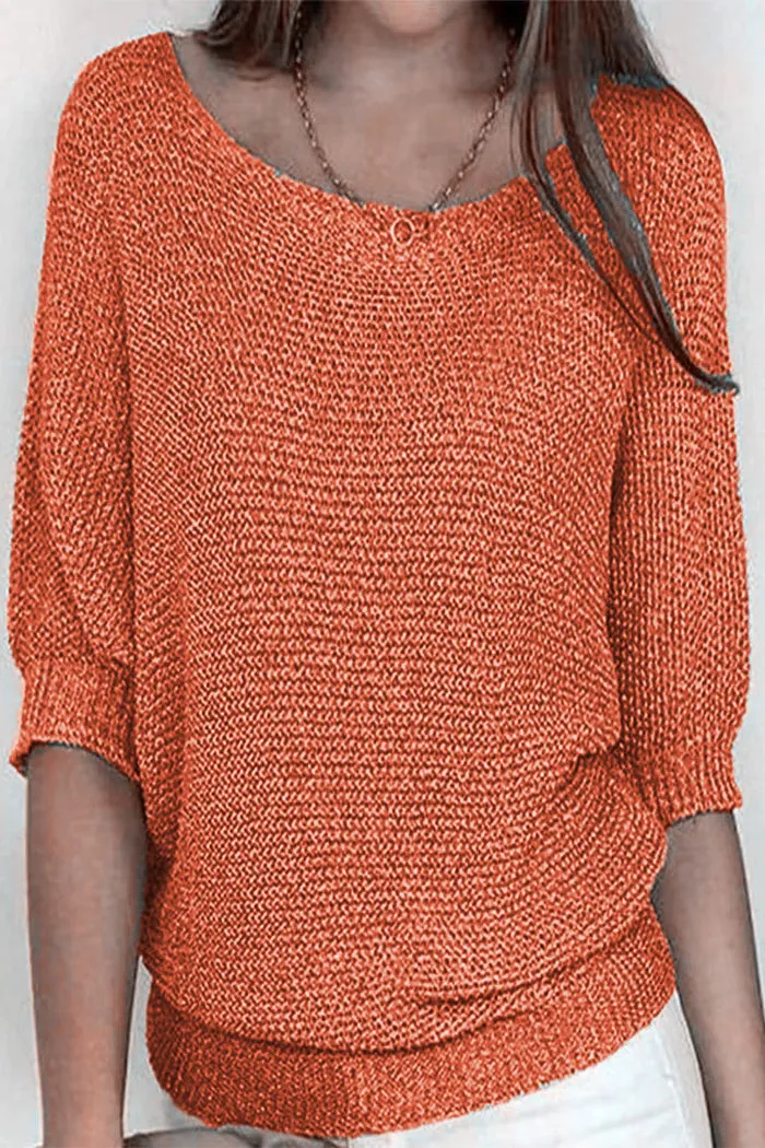 Cristina® | Women's basic round neck top, plain casual