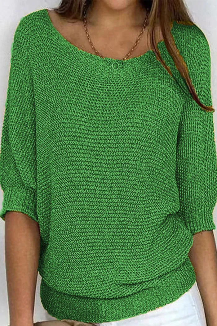 Cristina® | Women's basic round neck top, plain casual