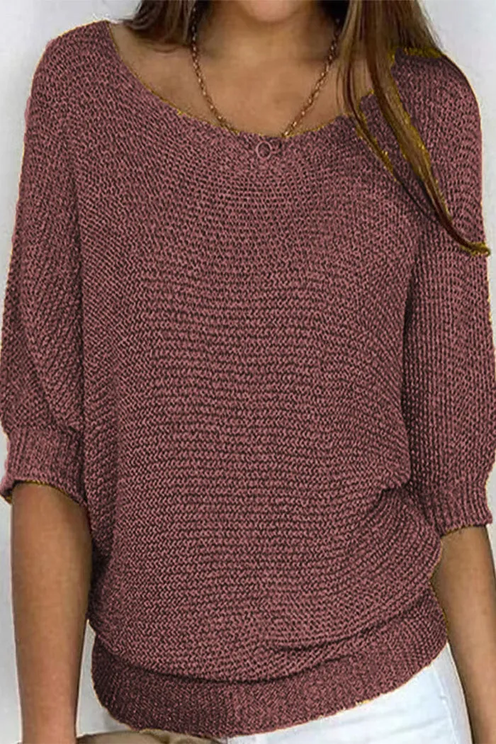 Cristina® | Women's basic round neck top, plain casual