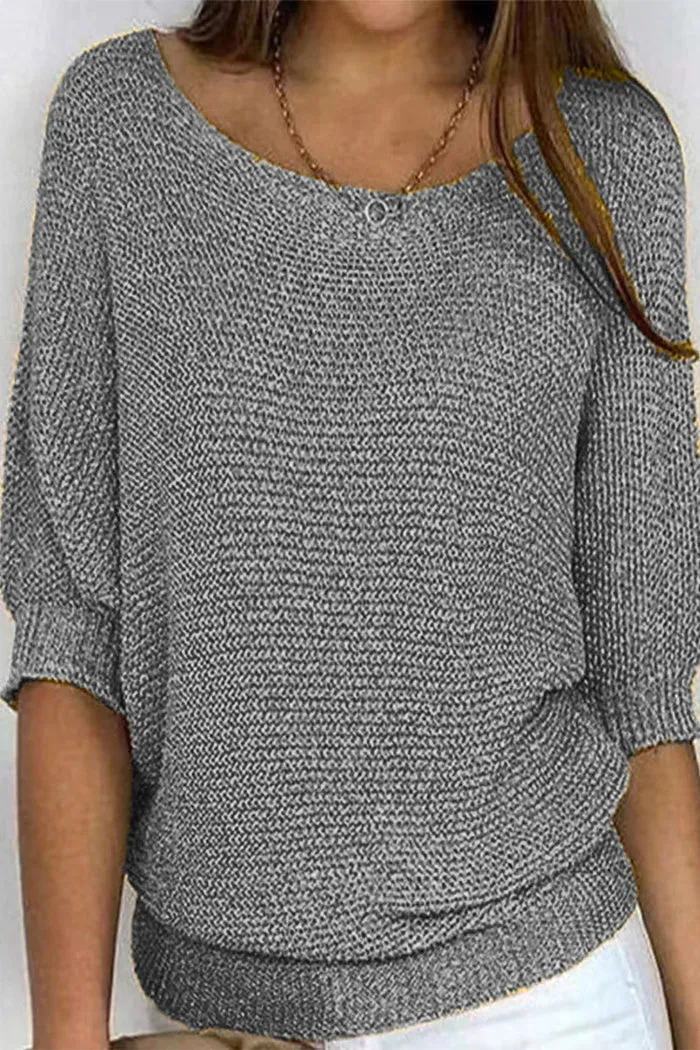 Cristina® | Women's basic round neck top, plain casual