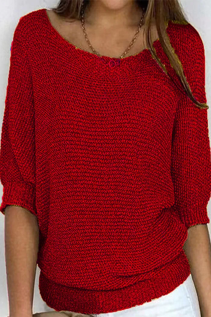 Cristina® | Women's basic round neck top, plain casual
