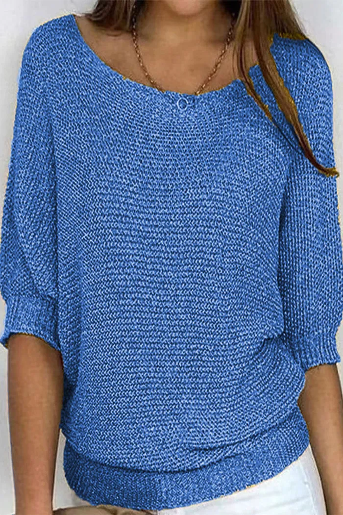 Cristina® | Women's basic round neck top, plain casual