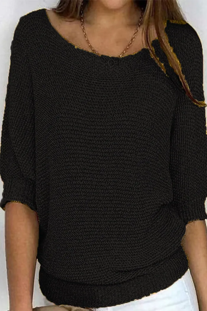 Cristina® | Women's basic round neck top, plain casual