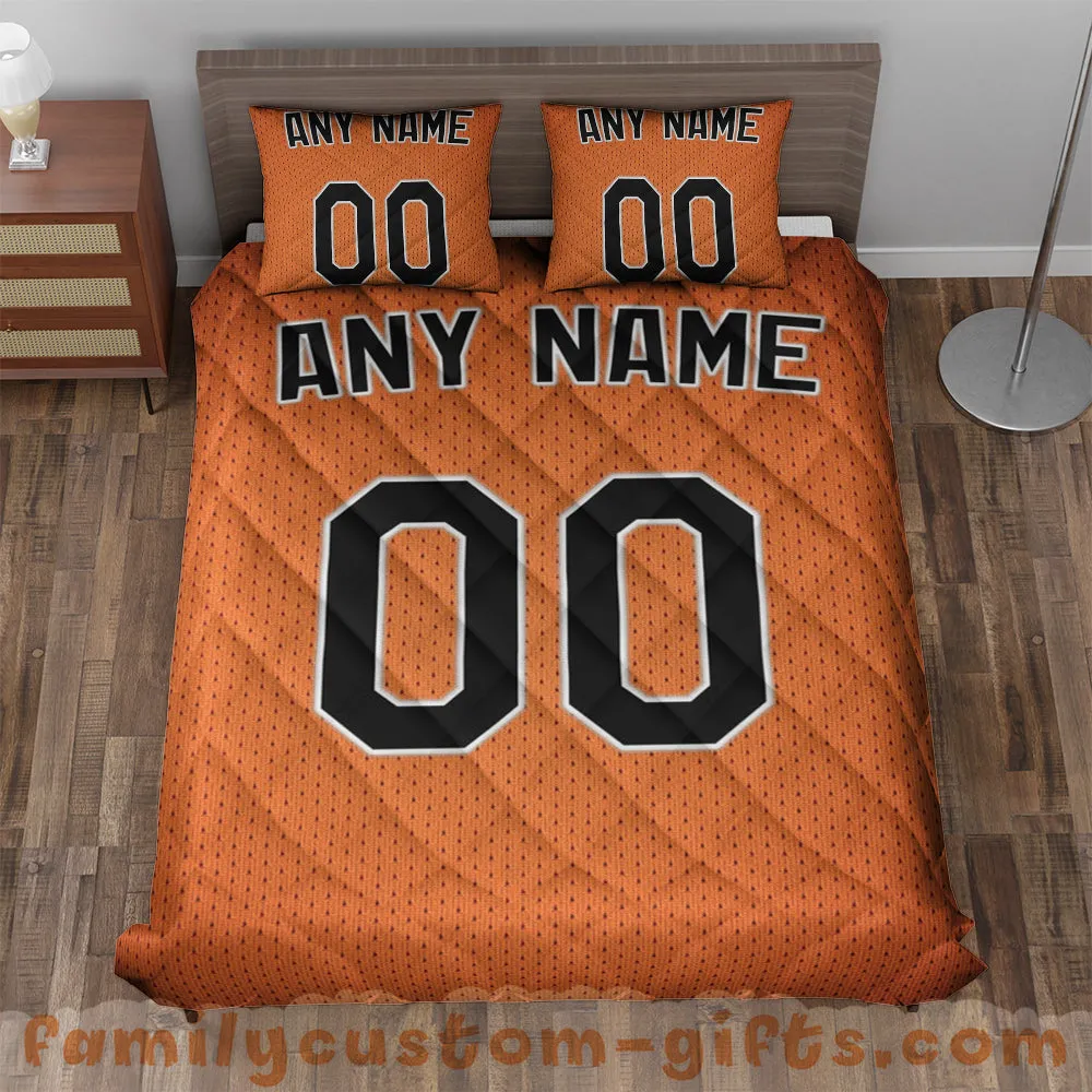 Custom Quilt Sets Baltimore Jersey Personalized Baseball Premium Quilt Bedding for Men Women