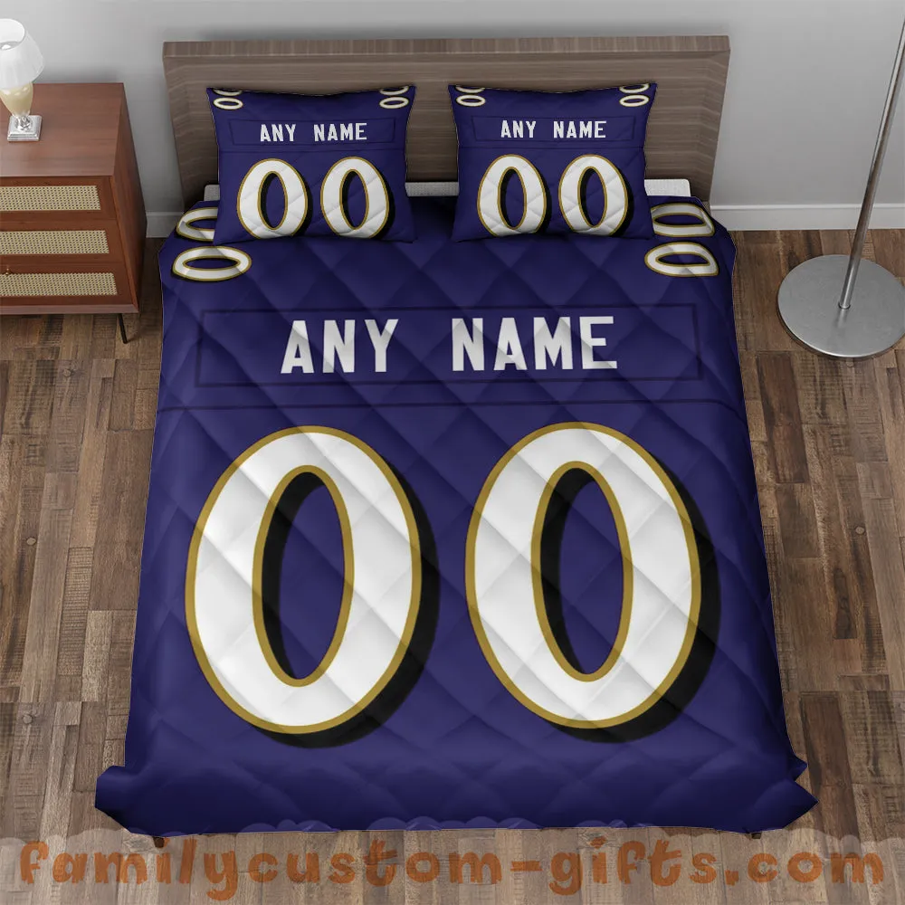 Custom Quilt Sets Baltimore Jersey Personalized Football Premium Quilt Bedding for Men Women