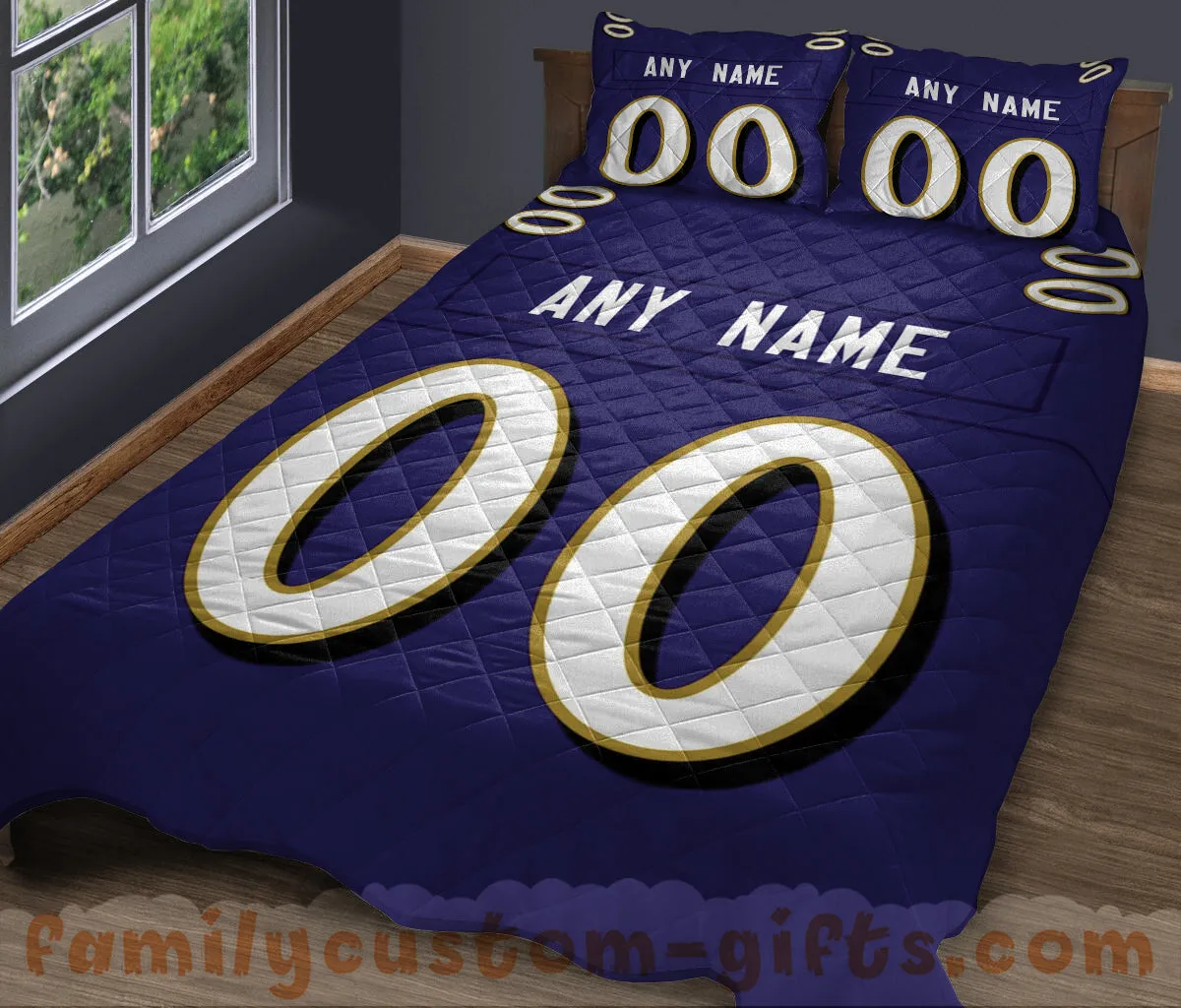 Custom Quilt Sets Baltimore Jersey Personalized Football Premium Quilt Bedding for Men Women
