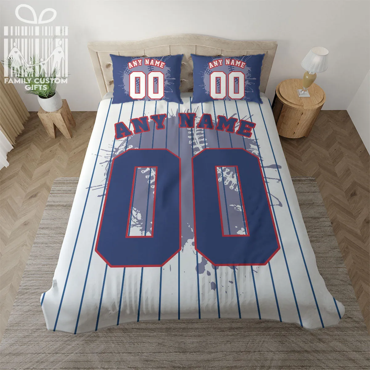 Custom Quilt Sets Chicago Jersey Personalized Baseball Premium Quilt Bedding for Boys Girls Men Women