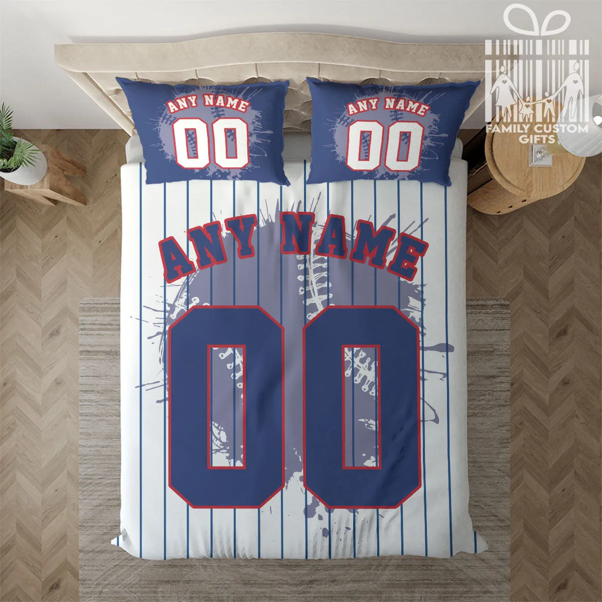 Custom Quilt Sets Chicago Jersey Personalized Baseball Premium Quilt Bedding for Boys Girls Men Women