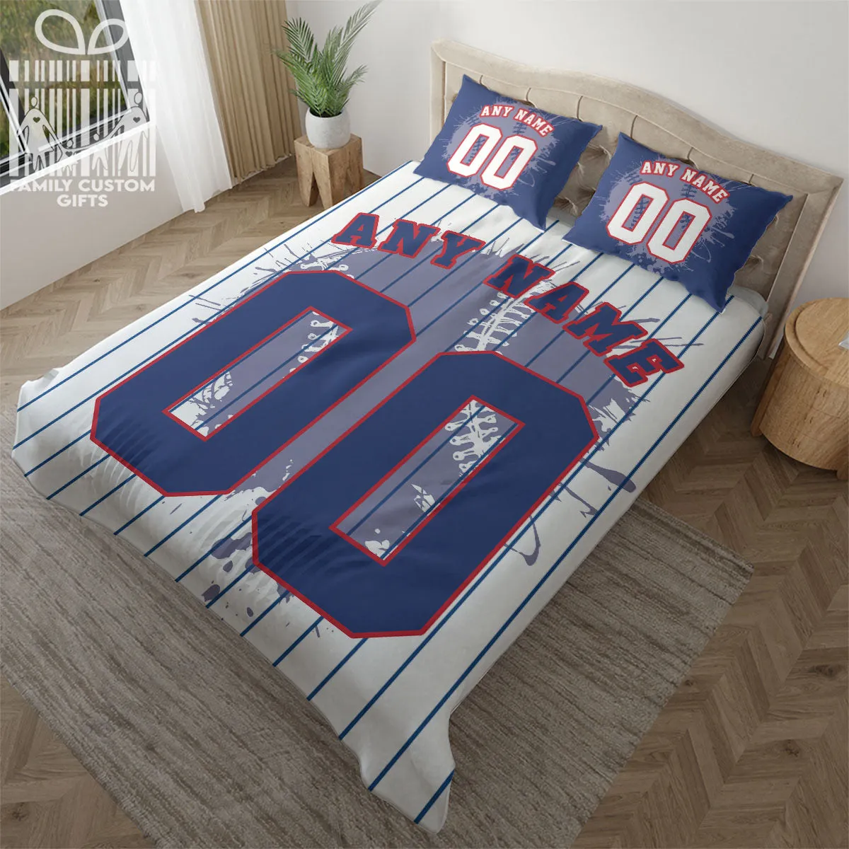 Custom Quilt Sets Chicago Jersey Personalized Baseball Premium Quilt Bedding for Boys Girls Men Women